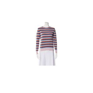 Kule 100% Cashmere Sweater Large  Pink Blue Multicolor Stripes